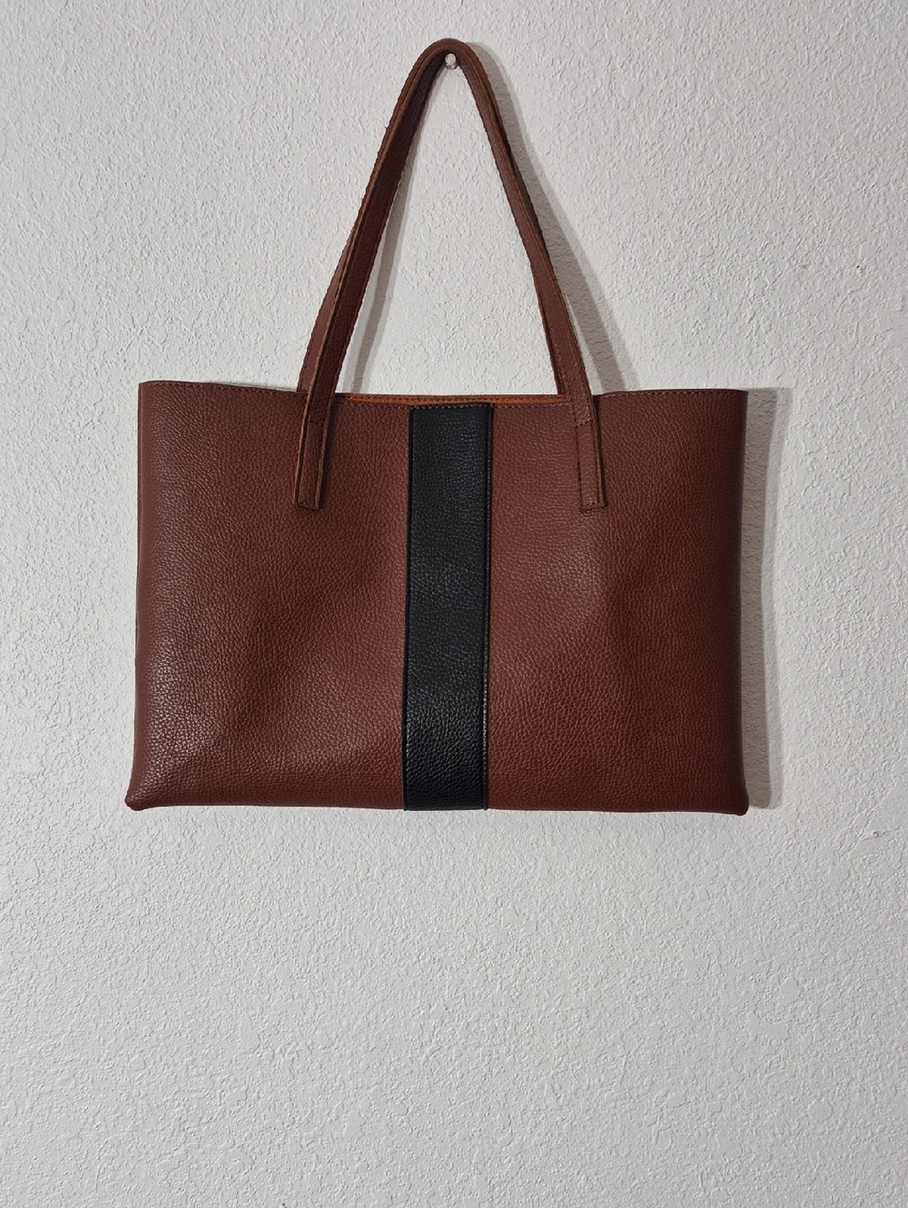 Vince Camuto Textured Brown Leather Tote
